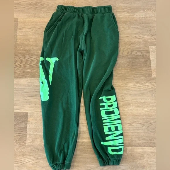 Vlone A$ap Rocky Sweden Tour Stockholm Made in USA Promenad Green Sweatpants - Picture 1 of 6